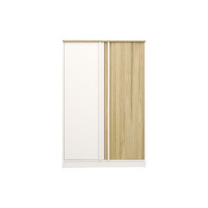 WALL - ตู้วางรองเท้า 2 บานเปิด 80 ซม. สีโคโค่นัท/ขาว