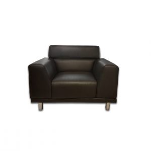 ZORENTO - โซฟา 1 ที่นั่ง หุ้มหนัง PVC สีดำ