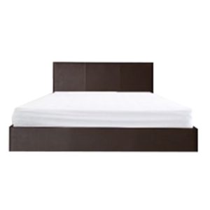 MOTIVE - เตียงหัวเบาะ 6 ฟุต หุ้มหนัง PVC สีดำ