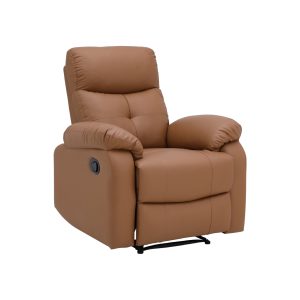 LITA - รีไคลเนอร์ 1 ที่นั่ง หุ้มหนัง PVC สีน้ำตาล